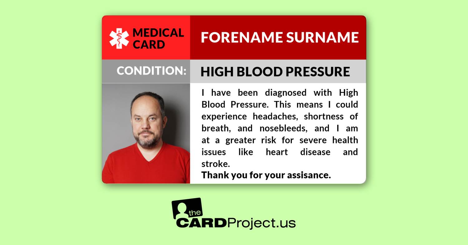 High Blood Pressure Photo ID (FRONT)